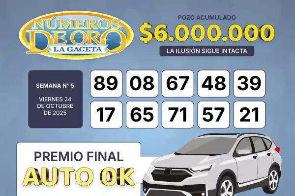 Los Números de Oro de LA GACETA del 24 de octubre de 2025