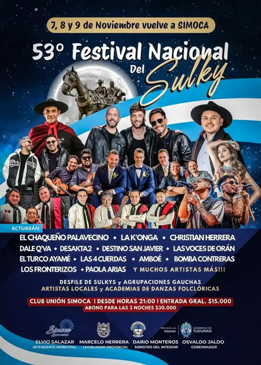 Llega la Fiesta Nacional del Sulky: cartelera de artistas y precio de las entradas