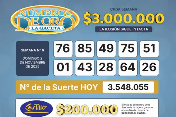 Los Números de Oro de LA GACETA del domingo 2 de noviembre de 2025