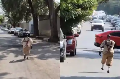 Un robot vestido como el Chavo del 8 revolucionó las calles de México