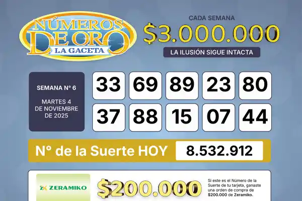 Los Números de Oro de LA GACETA del 4 de noviembre de 2025
