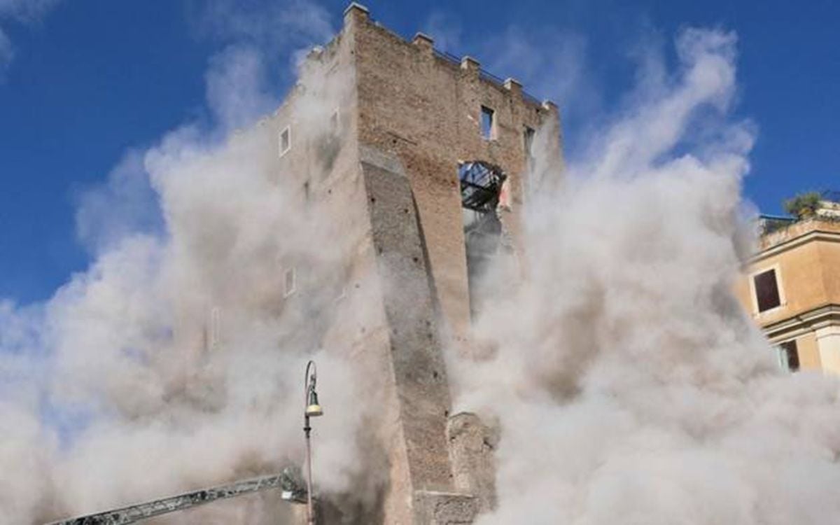 Murió un trabajador tras el colapso parcial de una torre medieval en Roma