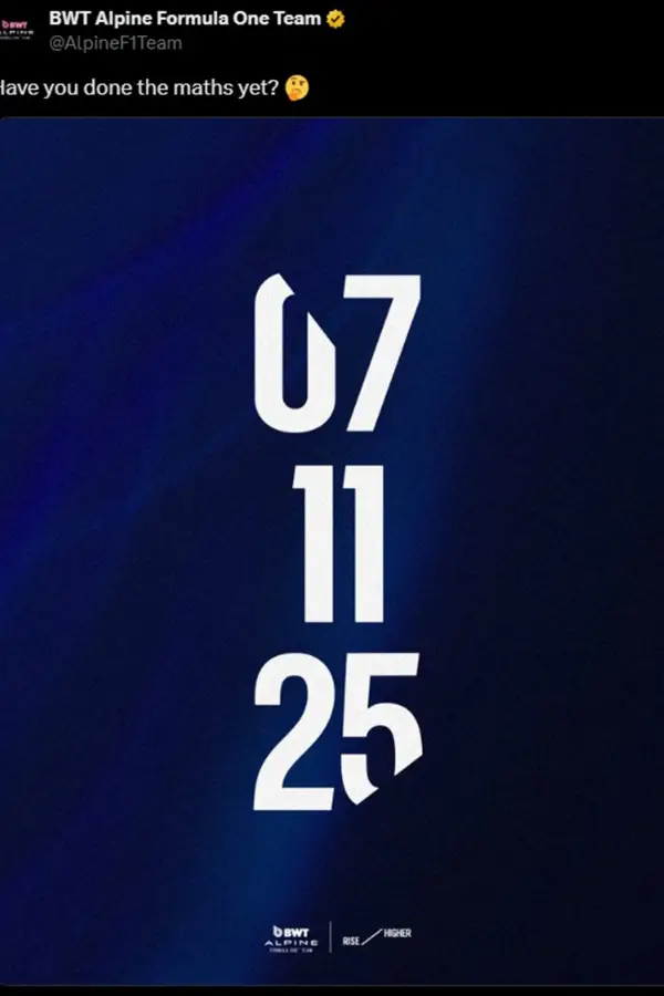El enigma 07-11-25: Alpine pone en vilo a los seguidores de Colapinto