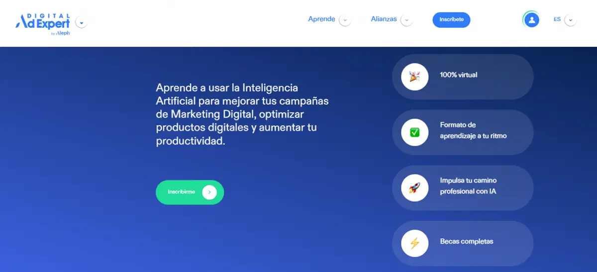 MARKETING DIGITAL. El programa global de Aleph ofrece becas gratuitas con certificación en publicidad y habilidades digitales.
