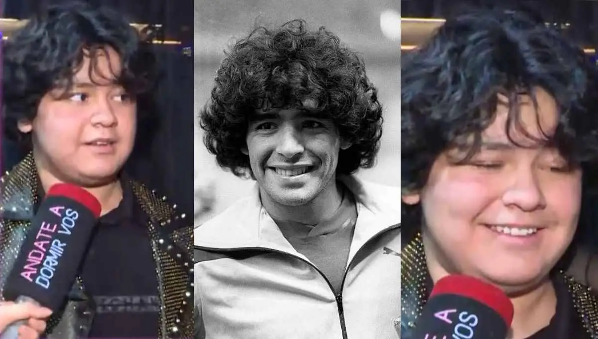 Con la campera y los zapatos de su papá, Dieguito Fernando emocionó al recordar a Maradona