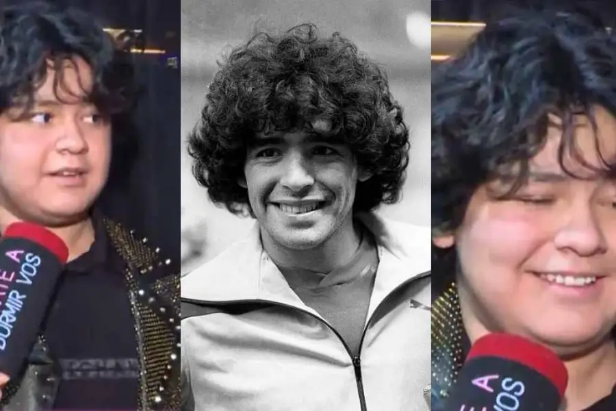 Con la campera y los zapatos de su papá, Dieguito Fernando emocionó al recordar a Maradona