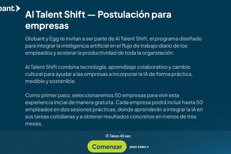 INTELIGENCIA ARTIFICIAL. Globant lanzó un programa gratuito para que empresas incorporen IA en sus procesos de trabajo.