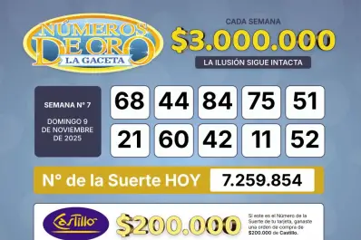 Los Números de Oro de LA GACETA del domingo 9 de noviembre de 2025