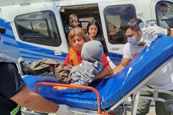 El helicóptero sanitario de la provincia trasladó a un paciente de alta montaña