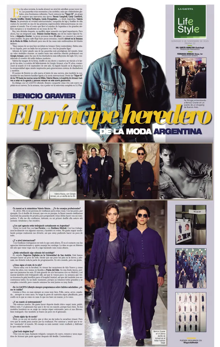 Benicio Gravier: el príncipe heredero de la moda argentina