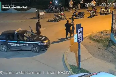 La cámara lo captó cuando agredía a sus vecinos y terminó aprehendido