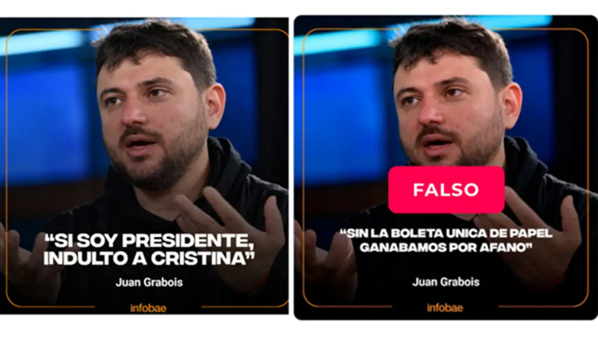Es falsa una supuesta placa con una frase de Juan Grabois sobre la Boleta Única de Papel