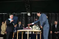 Jaldo le tomó juramento a Romano como intendente de Alberdi