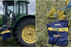 Llegó hasta Uruguay: la camiseta de Miguel Ángel Russo que Boca soltó al cielo apareció en Cañada Nieto