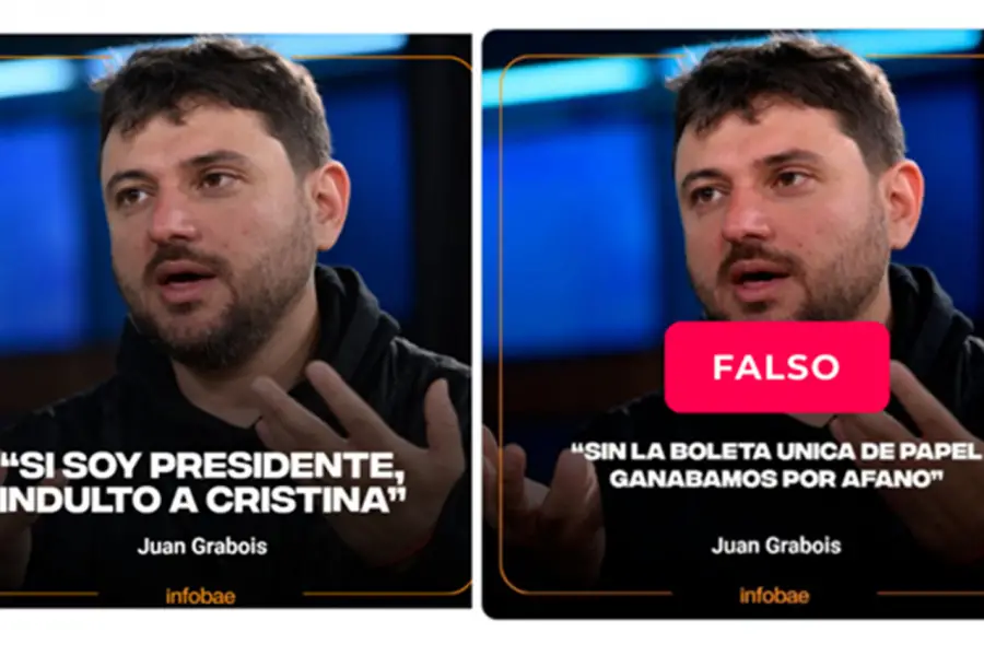 Es falsa una supuesta placa con una frase de Juan Grabois sobre la Boleta Única de Papel