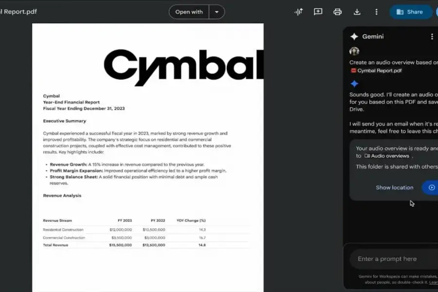TECNOLOGÍA. Google Drive incorpora audios inteligentes para resumir documentos y agilizar la lectura.