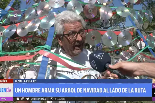 El homenaje de un hombre que ilumina la ruta 301 con el recuerdo de su esposa: “Lo hago por ella”