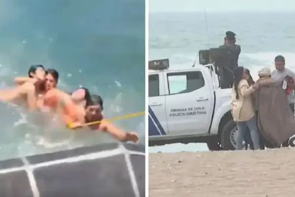 Video de un dramático rescate en Chile: cinco jóvenes argentinos fueron arrastrados por el mar y uno de 17 años sigue desaparecido