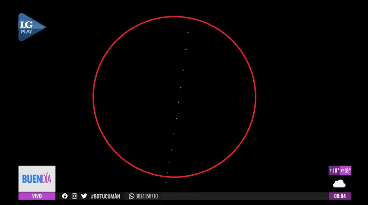 Luces en fila sobre Orán: el fenómeno que sorprendió a trabajadores rurales