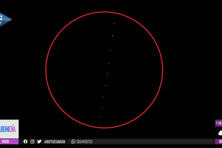 Luces en fila sobre Orán: el fenómeno que sorprendió a trabajadores rurales