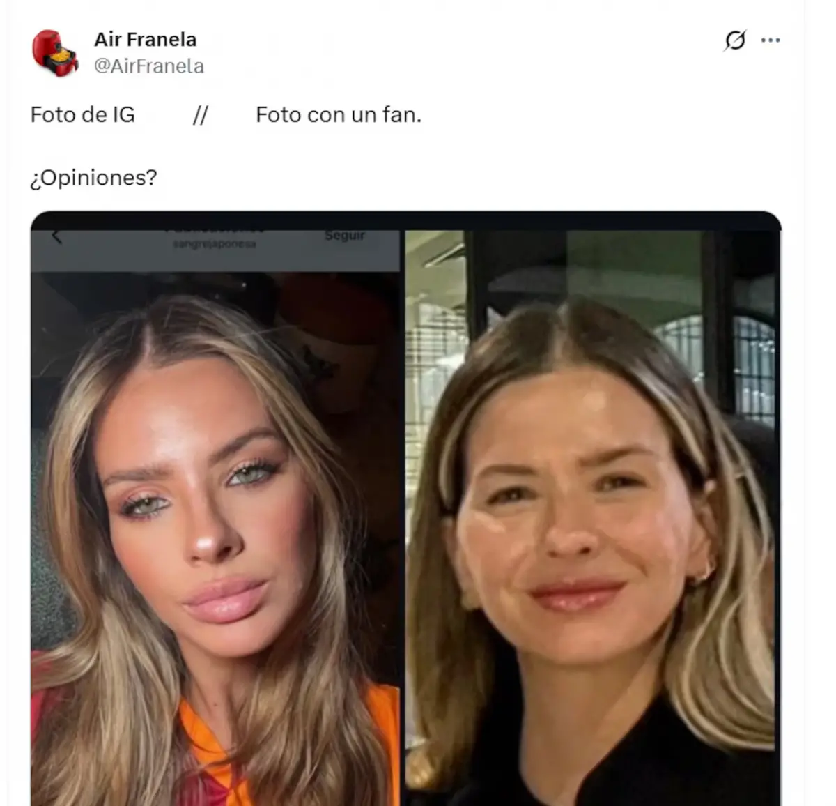 La China Suárez con y sin filtros