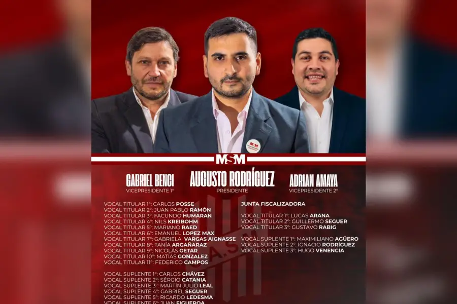 Así es la lista de Augusto Rodríguez.