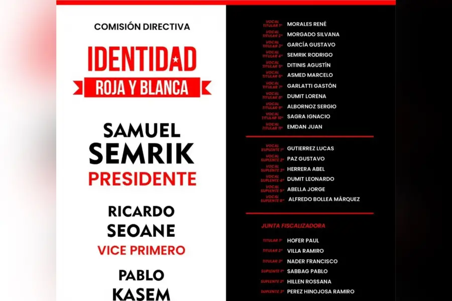 Así es la lista de Samuel Semrik.