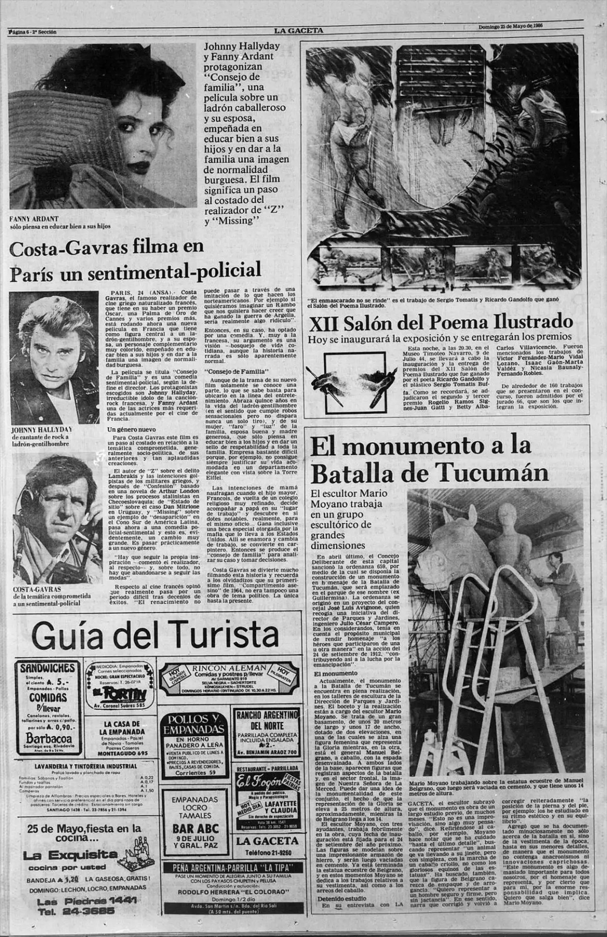 RETAZO DE HISTORIA. La página del domingo 25 de mayo de 1986.