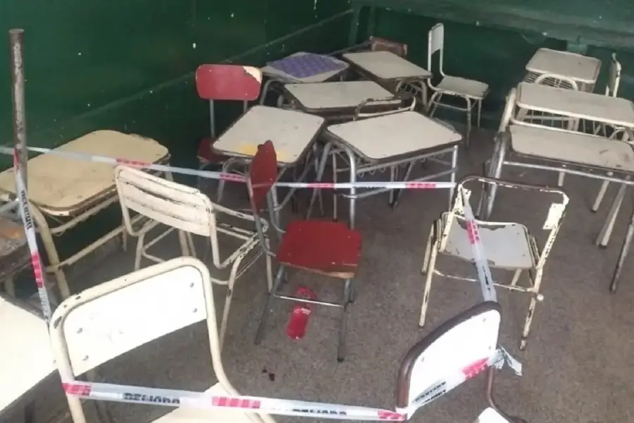 AULA. El lugar donde fue atacada la joven. Policía de Tucumán