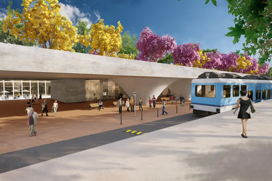 UNA NUEVA ESTACIÓN. El nodo de transporte metropolitano propuesto tiene tren, colectivos y trasbordos integrados en un mismo punto. / CORTESÍA LA GACETA