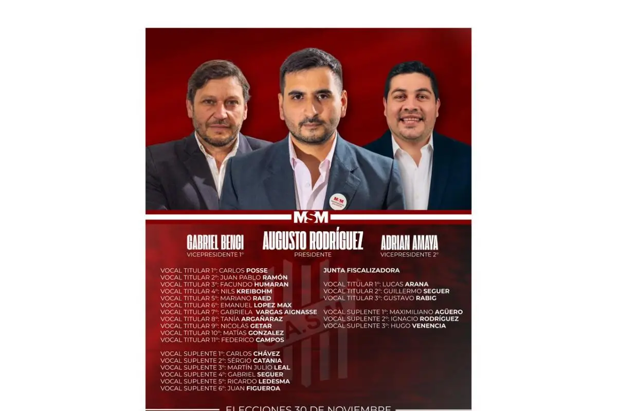 Esta es la lista de Augusto Rodríguez, la de Modernicemos San Martín