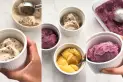 Tres sabores de helados naturales frutales, ricos en proteína y sin azúcar