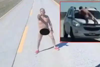 Violento y repugnante episodio en Chile: un hombre desnudo frenó el tránsito y atacó a un auto argentino