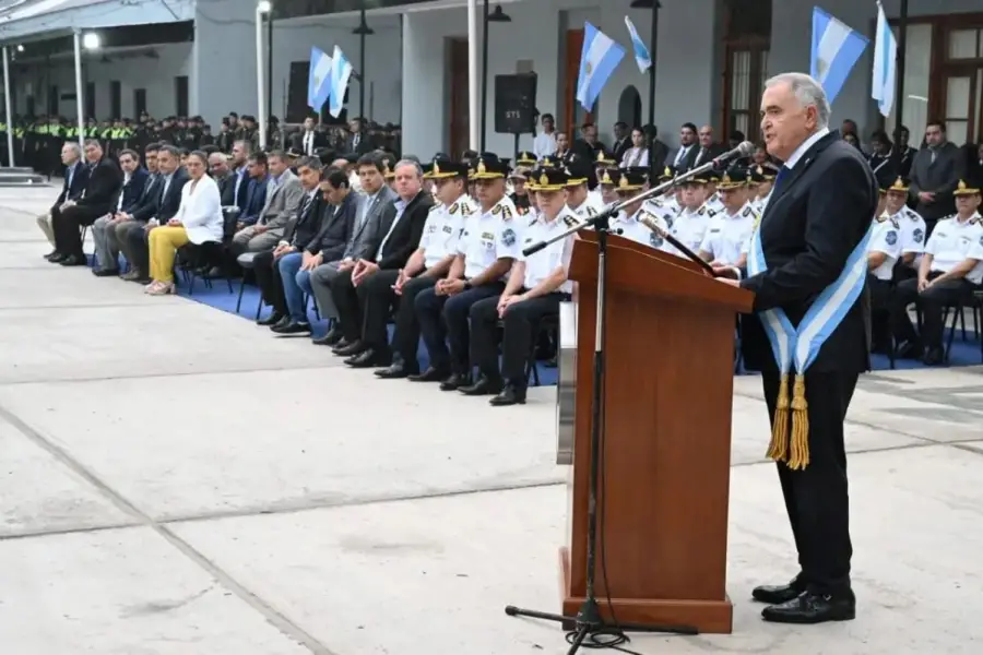 ANUNCIO. En el acto del lanzamiento del operativo Felices Fiestas, Jaldo comenzó a anunciar el plan.