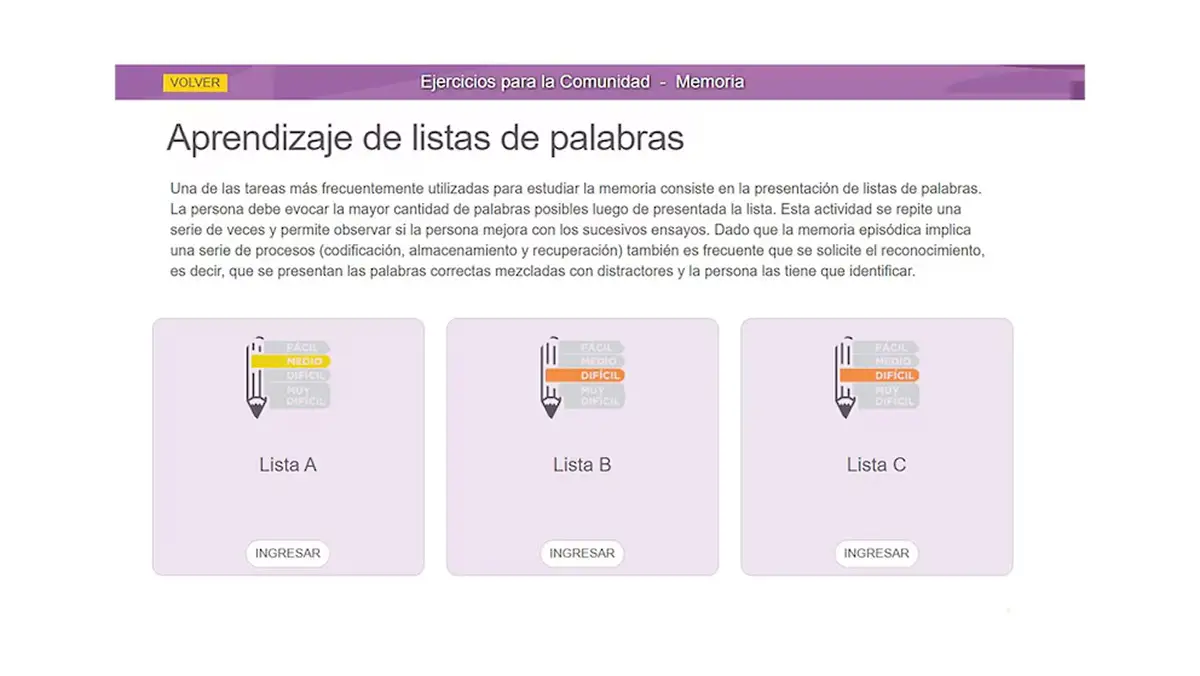PLATAFORMA. Labpsi tiene ejercicios interactivos pensados para estimular la mente desde cualquier dispositivo.