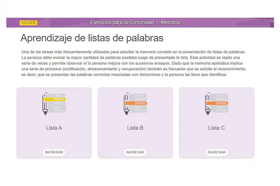 PLATAFORMA. Labpsi tiene ejercicios interactivos pensados para estimular la mente desde cualquier dispositivo.