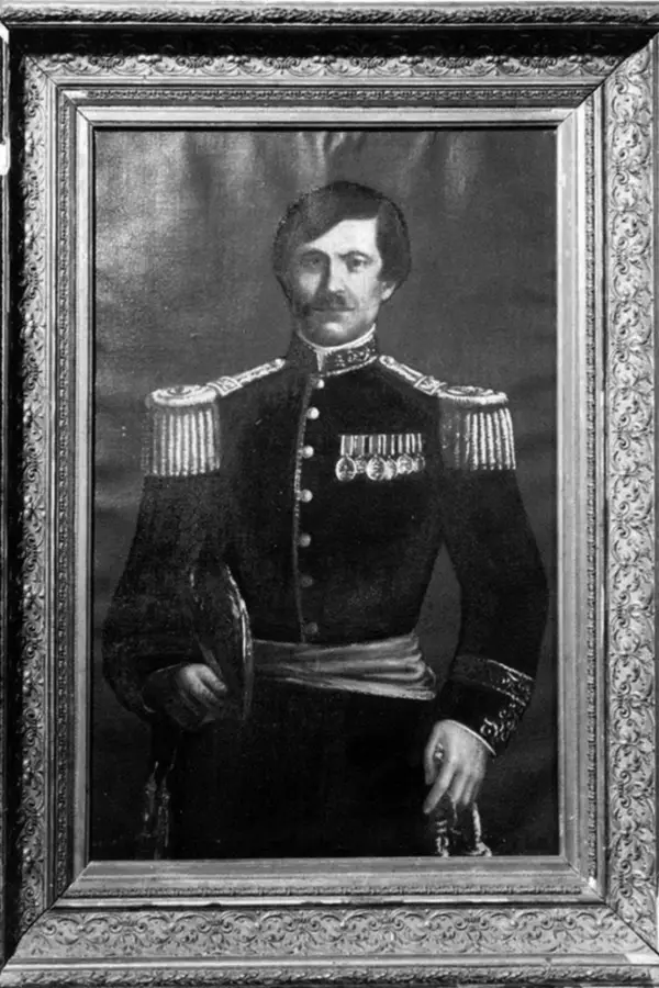 CON UNIFORME MILITAR. Una pintura de Crisóstomo Álvarez.