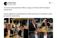 Chiqui Tapia sorprendió en un homenaje a Charlie Kirk en la casa de Donald Trump