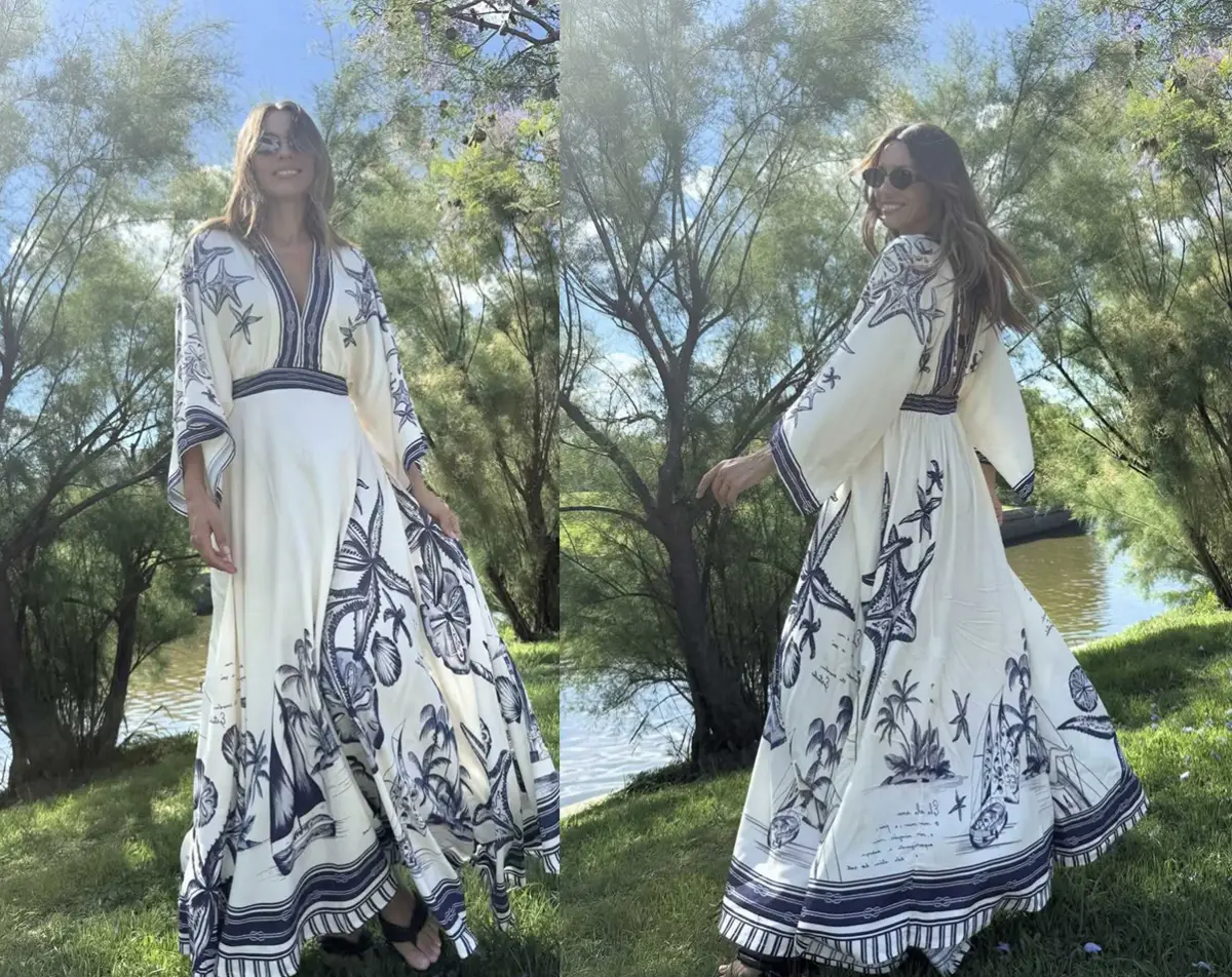 El vestido boho chic de Pampita.