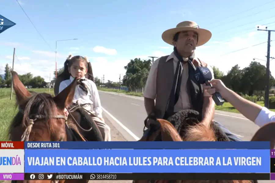 Una travesía de fe: viaja a caballo con su nieta hacia Lules para homenajear a la Virgen