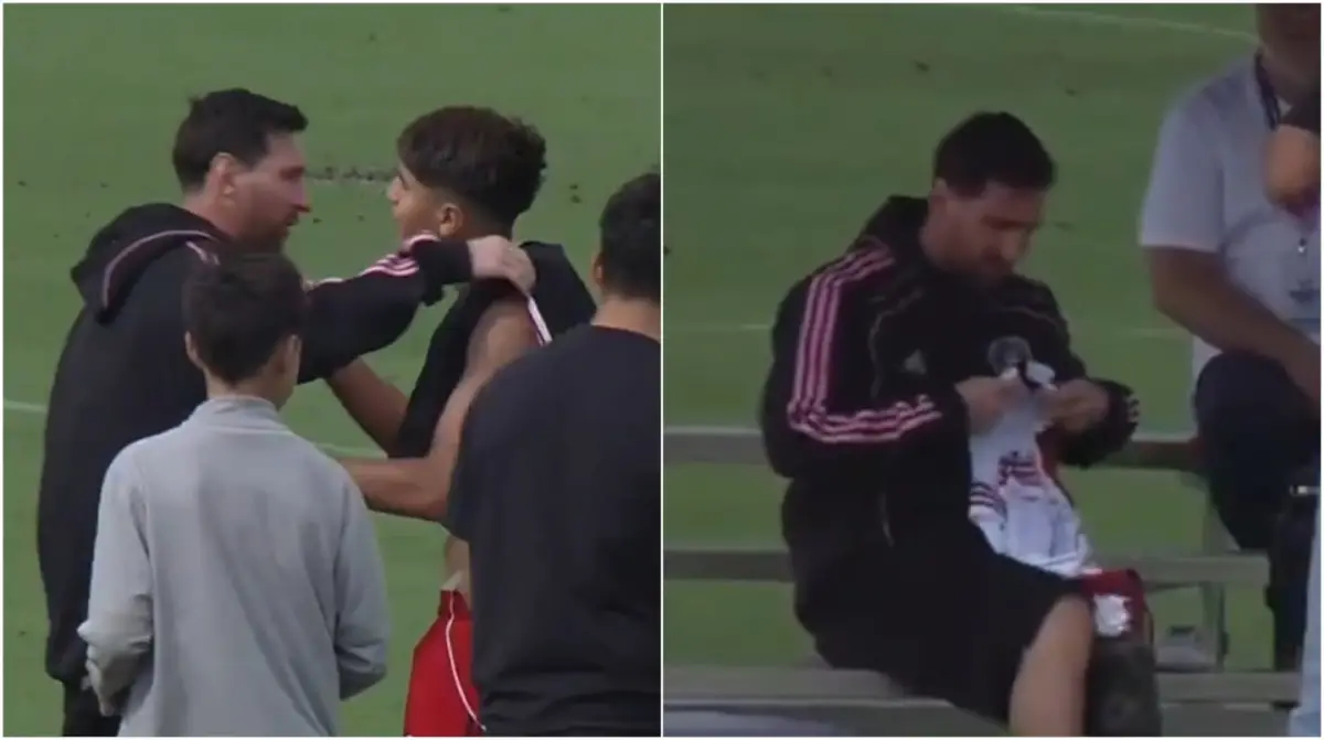 Video: la reacción de Messi tras un regalo de un juvenil de River que revolucionó las redes
