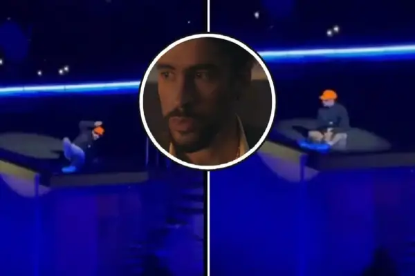 Bad Bunny se cayó en pleno show en México y sorprendió con su reacción