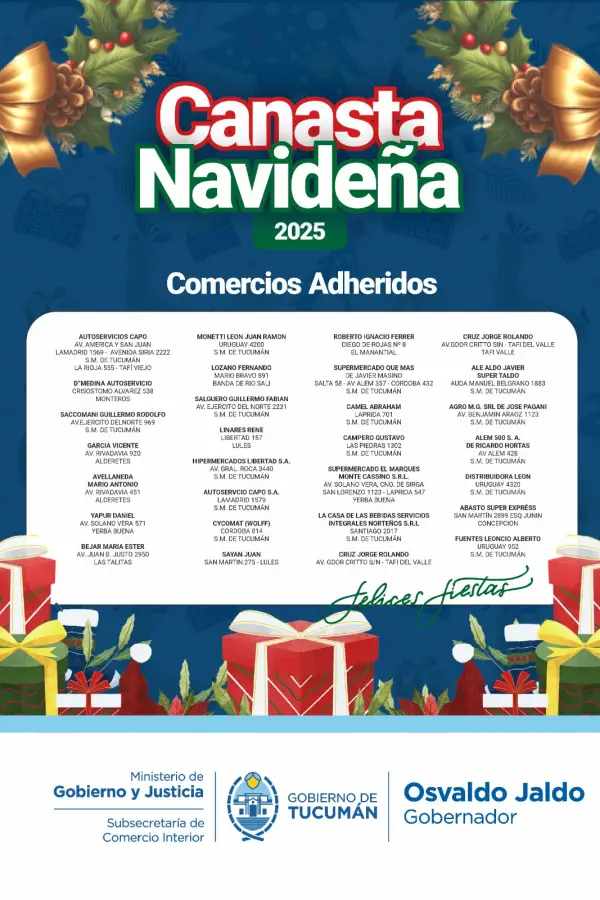 Lanzaron oficialmente la canasta navideña en Tucumán: qué productos incluye y cuánto cuesta