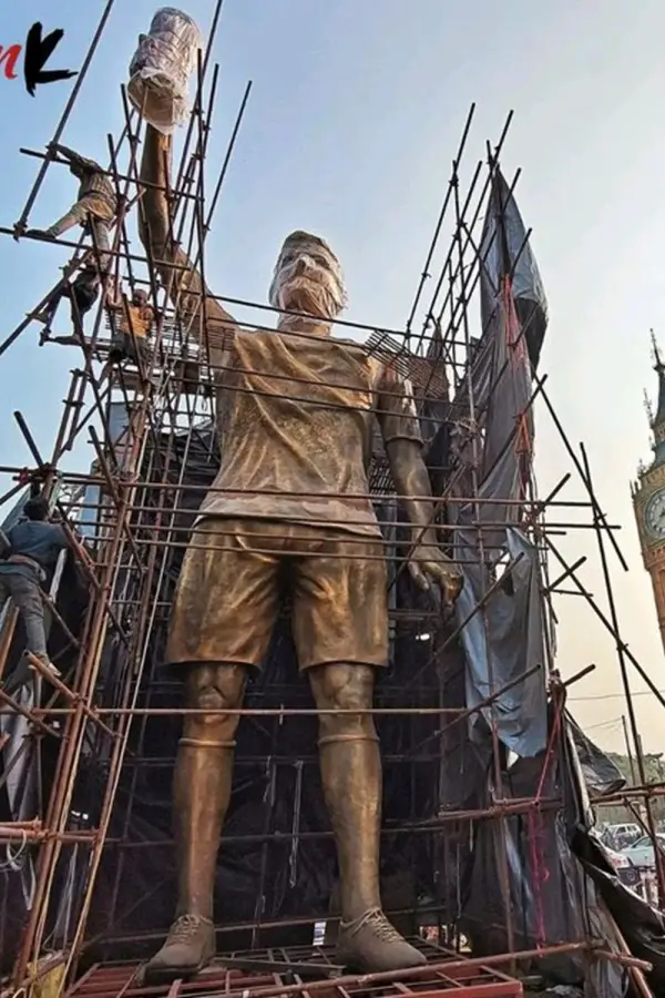 Para recibir a Messi: en India se construyó una estatua de 21 metros con un equipo de 45 artistas