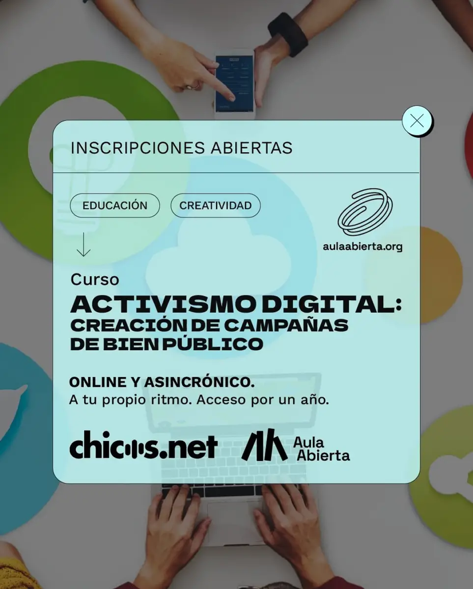 FORMACIÓN DIGITAL. Chicos.net y Aula Abierta impulsan un curso online para diseñar campañas de bien público.
