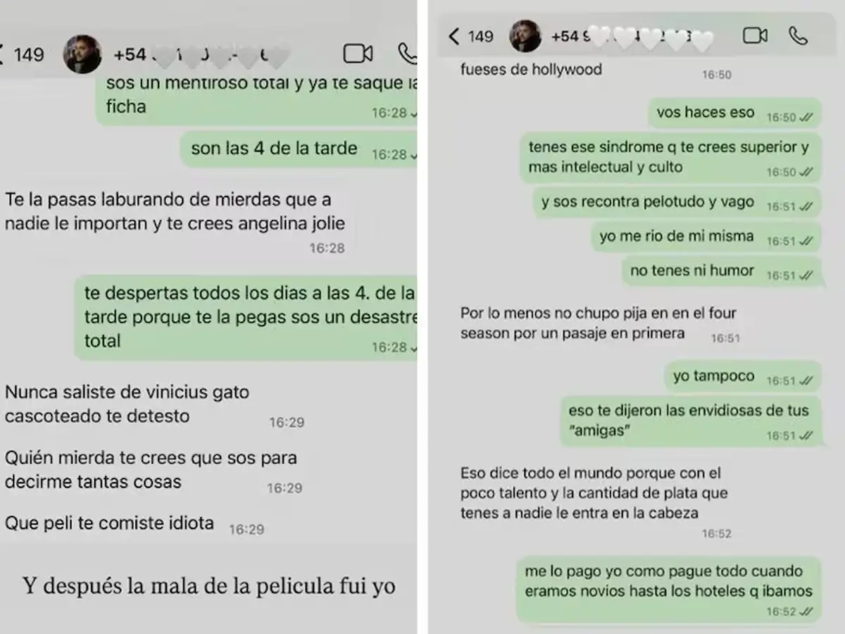 Chats cargados de insultos: la polémica conversación entre Sofía Gonet y Homero Pettinato