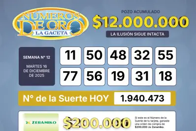 Los Números de Oro de LA GACETA del 16 de diciembre de 2025