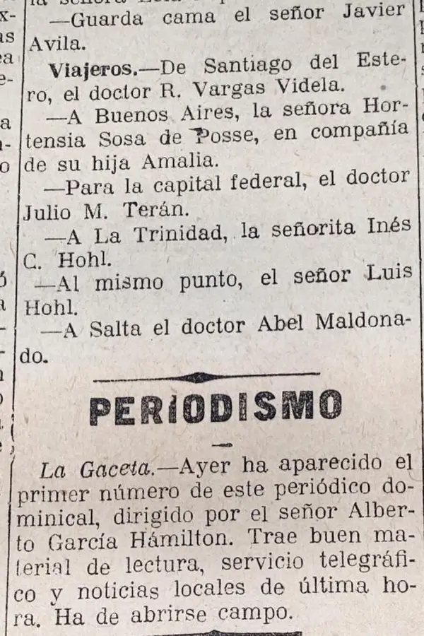 Recuerdos fotográficos: 1912. La primera imagen que publicó La Gaceta