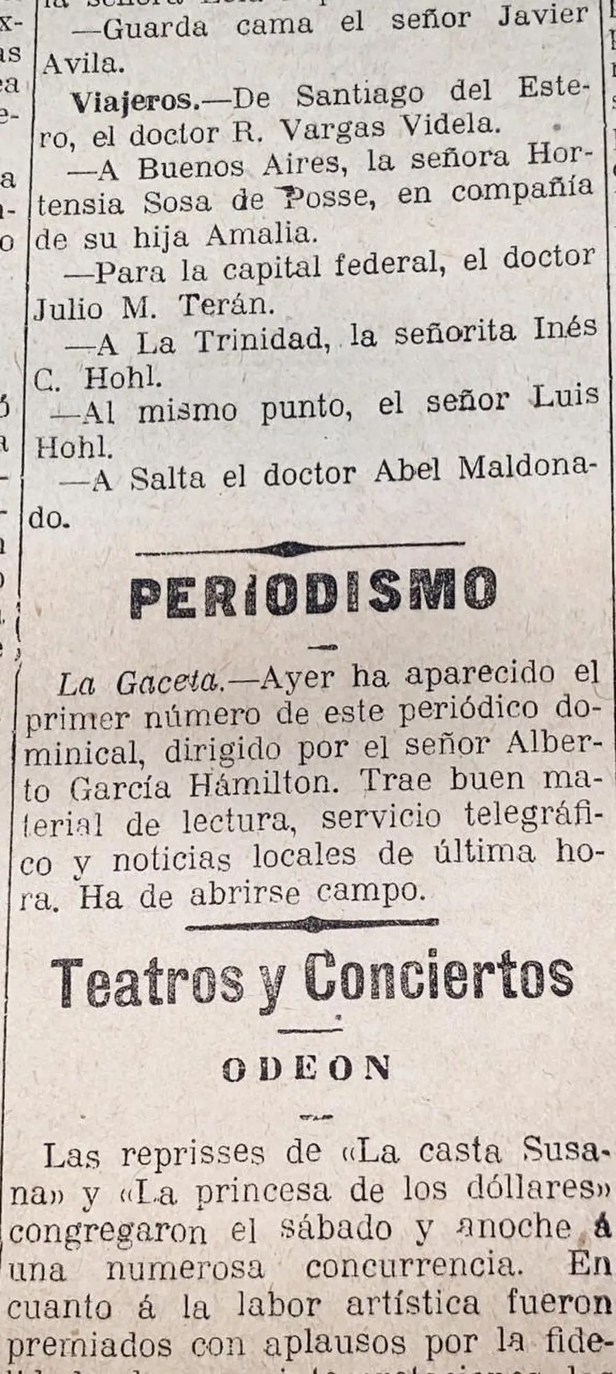 Recuerdos fotográficos: 1912. La primera imagen que publicó La Gaceta
