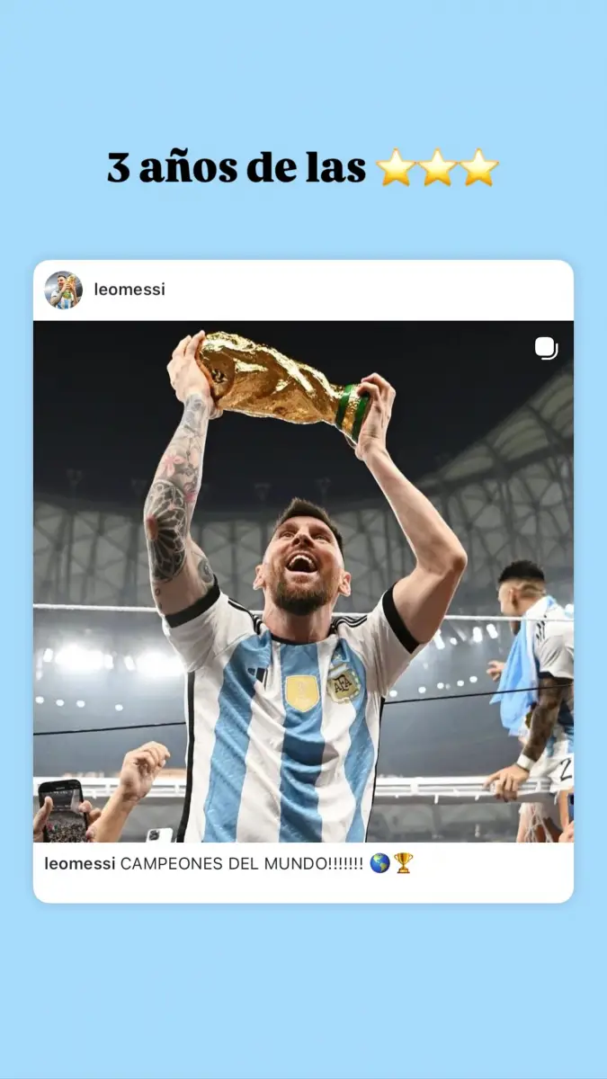 El llamativo posteo de Lionel Messi al cumplirse tres años de la final del Mundial de Qatar 2022